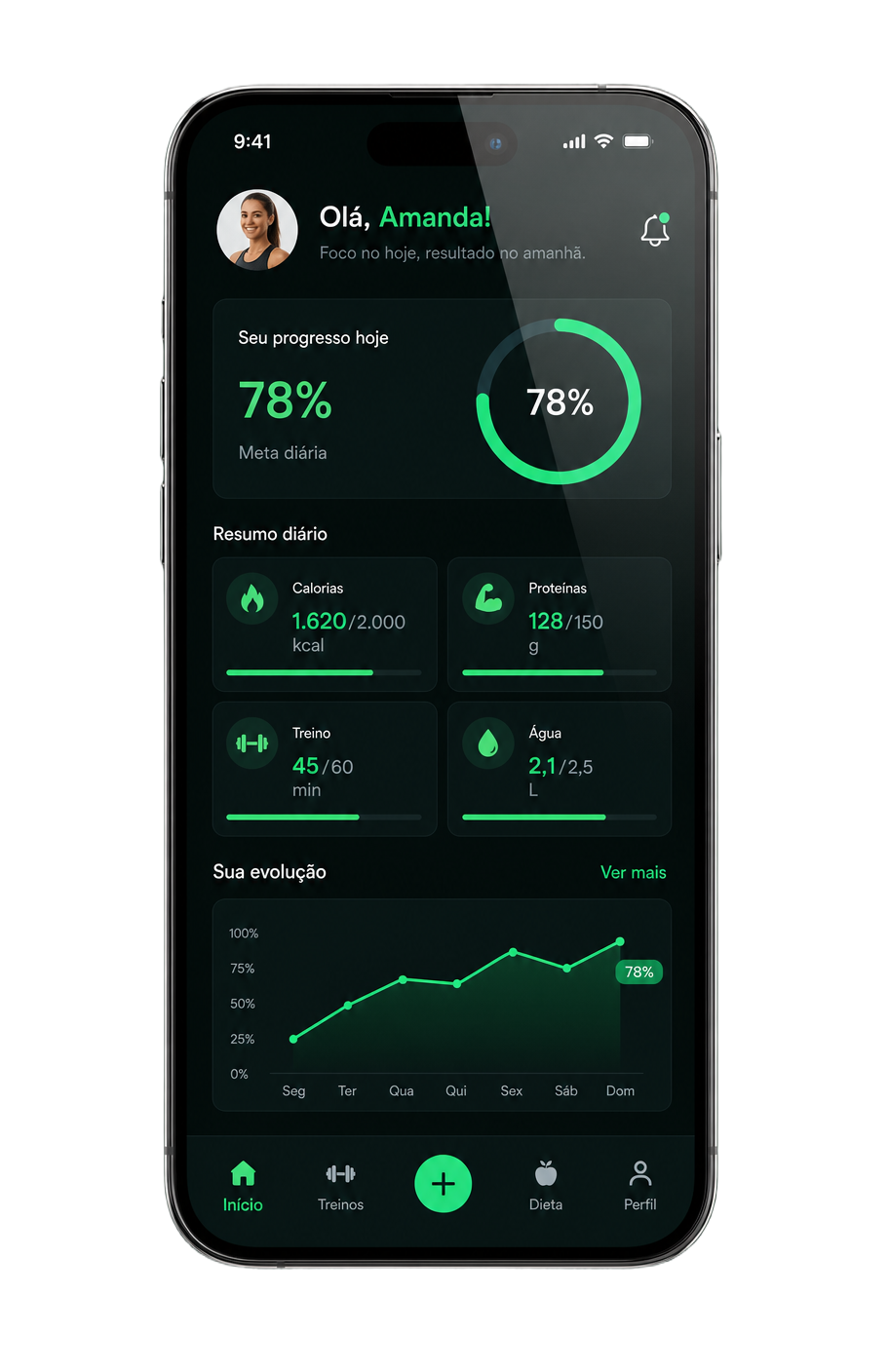 App Evolua 360 em um smartphone